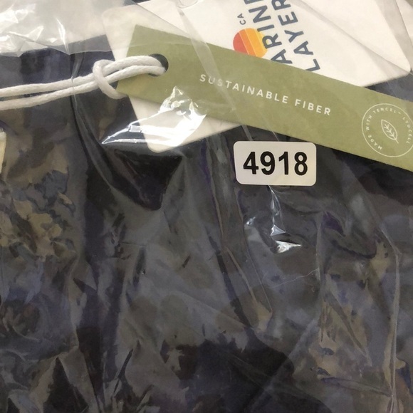 Marine Layer Rory Blouse Cheetah Animal Print Ruffle Long Sleeve Top Blue NWT S - Picture 6 of 8